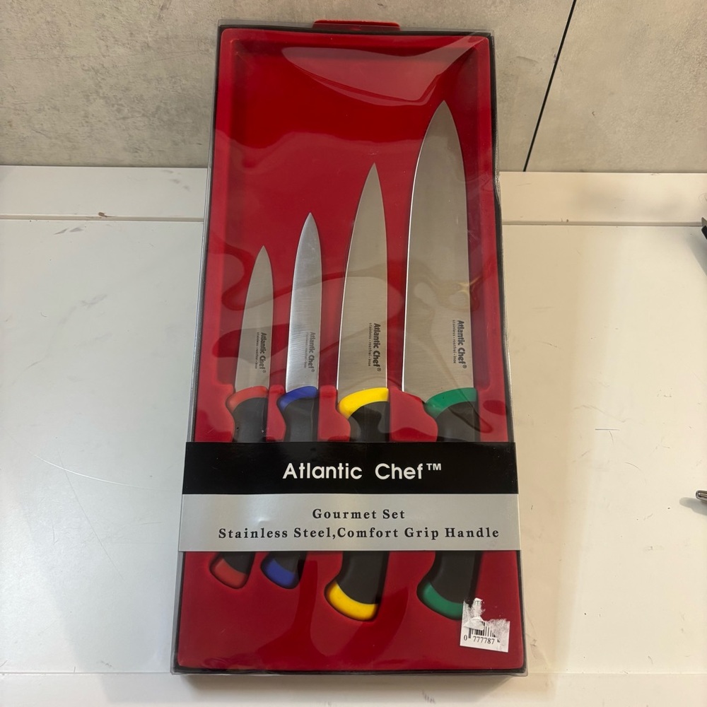 Atlantic Chef Gourmet Knife Set with Colorful Comfort Grip Handles